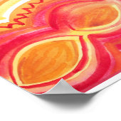 抽象芸術の水色が暖かい民族感じ ポスター (角)