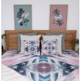 抽象芸術の水色のストロ絵を描ック 枕カバー