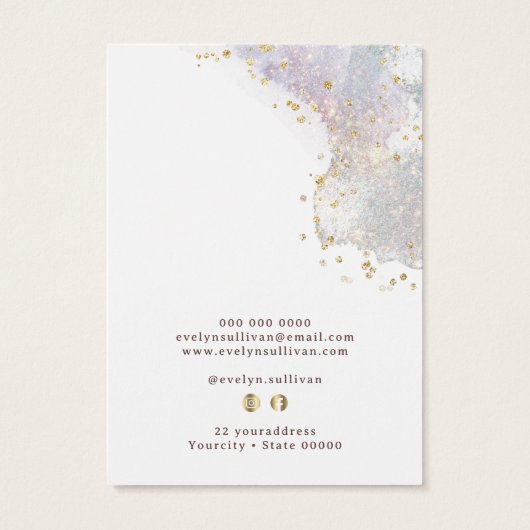 抽象芸術の水色の形状ネックレス表示カード (裏面)