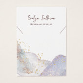 抽象芸術の水色の形状ネックレス表示カード (正面)