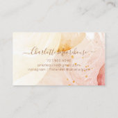 抽象芸術の水色の形自然状スクリプトの署名 名刺 (裏面)