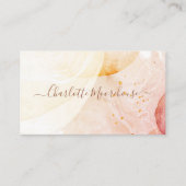 抽象芸術の水色の形自然状スクリプトの署名 名刺 (正面)