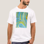 抽象芸術の水色の青と緑 Tシャツ (正面)