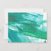 抽象芸術の水色ティール(緑がかった色) ノートカード (裏面)