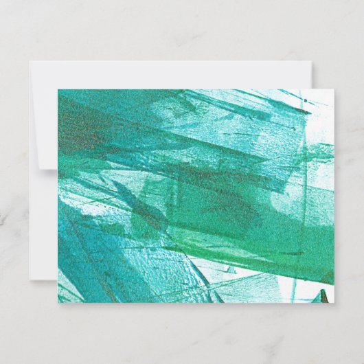 抽象芸術の水色ティール（緑がかった色） ノートカード (裏面)