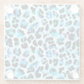 抽象芸術の水色ヒョウの皮膚パターン ガラスコースター (裏面)