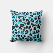 抽象芸術の水色ヒョウの皮膚パターン クッション (裏面)