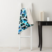 抽象芸術の水色ヒョウの皮膚パターン シェルパブランケット (インサイチュ)