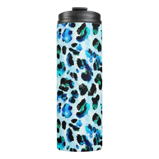 抽象芸術の水色ヒョウの皮膚パターン タンブラー (正面)