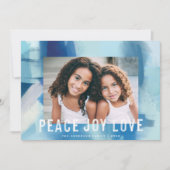 抽象芸術の水色ピースジョーラブホリデーフォト シーズンカード (正面)