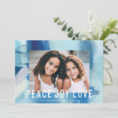 抽象芸術の水色ピースジョーラブホリデーフォト シーズンカード (スタンド正面)