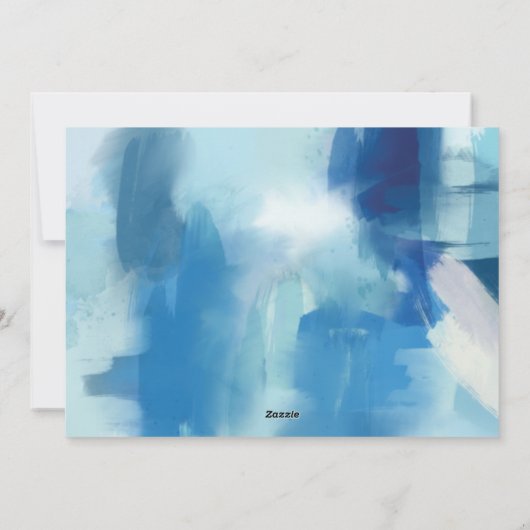 抽象芸術の水色ピースジョーラブホリデーフォト シーズンカード (裏面)