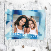 抽象芸術の水色ピースジョーラブホリデーフォト シーズンカード