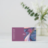 抽象芸術の水色フロー 名刺 (スタンド正面)