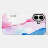 抽象芸術の水色フロー Case-Mate iPhoneケース (裏面 (横))