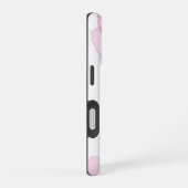 抽象芸術の水色フロー iPhone 16ケース (右側面)