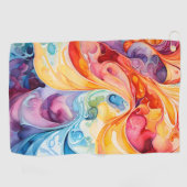 抽象芸術の水色（サンセットカラー） ゴルフタオル (横)