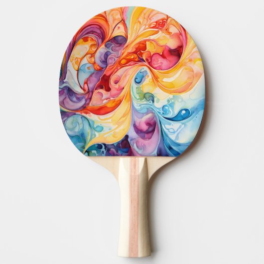 抽象芸術の水色（サンセットカラー） 卓球ラケット (正面)