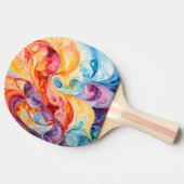 抽象芸術の水色（サンセットカラー） 卓球ラケット (横)