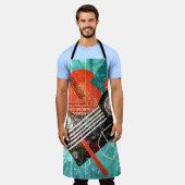 抽象芸術の水色、幾何学的なカラフル形状。 エプロン (着用した状態)