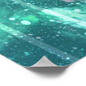 抽象芸術の水色、幾何学的なカラフル形状。 ポスター (角)