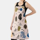 抽象芸術の水色：幾何学的インクパターン。 エプロン (インサイチュ)