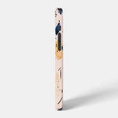 抽象芸術の水色:幾何学的インクパターン。 iPhoneケース (左側面)