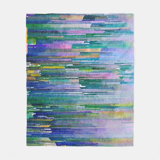抽象芸術の水色、油絵を描の背景。 フリースブランケット (正面)