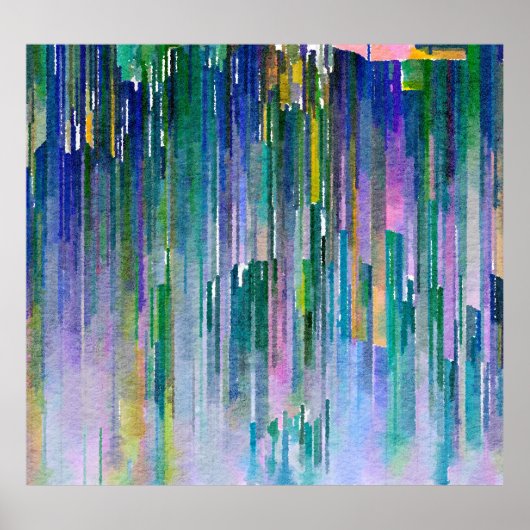 抽象芸術の水色、油絵を描の背景。 ポスター (正面)