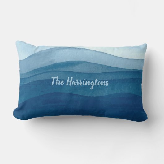 抽象芸術の波の名前をカスタムするの装飾用クッション ランバークッション (正面)