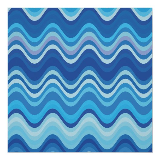 抽象芸術の波線のパターン ポスター (正面)