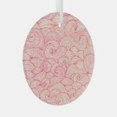 抽象芸術の波線、ヴィンテージパターン。 ガラスオーナメント (正面右)