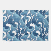 抽象芸術の波 キッチンタオル (横)