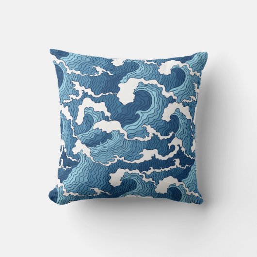 抽象芸術の波 クッション (正面)