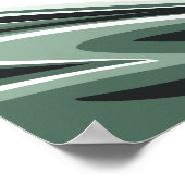 抽象芸術の流れるブラシストローク（緑と白） ポスター (角)