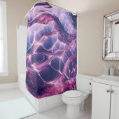 「抽象芸術の流れる紫とピンク」 シャワーカーテン (インサイチュ)