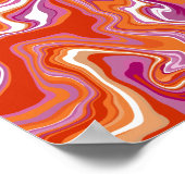 抽象芸術の流れオレンジと紫 ポスター (角)
