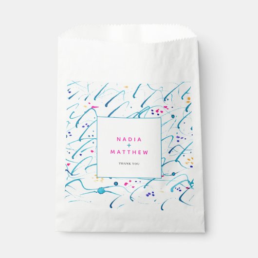 抽象芸術の浅波ピンクのアクア結婚ー フェイバーバッグ (正面)