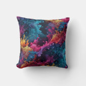 抽象芸術の浮き上がりスプラッシュ – シームレスパターン1 クッション (正面)