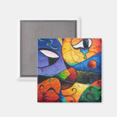 抽象芸術の涙が流れる マグネット (正面/裏面)