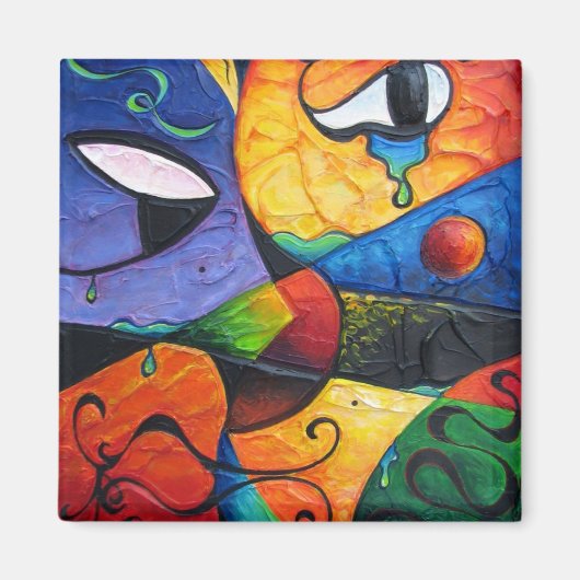 抽象芸術の涙が流れる マグネット (正面)