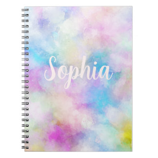 抽象芸術の淡い色がピンク色の空を夢見る ノートブック