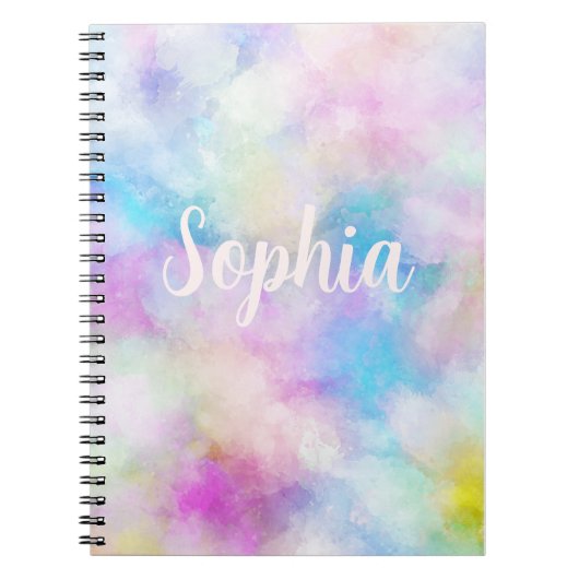 抽象芸術の淡い色がピンク色の空を夢見る ノートブック (正面)