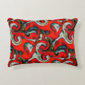 抽象芸術の混ぜ合わせ砂灰色の上の赤いグラデーションの汚れ アクセントクッション (正面)