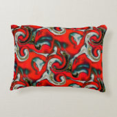 抽象芸術の混ぜ合わせ砂灰色の上の赤いグラデーションの汚れ アクセントクッション (裏面)