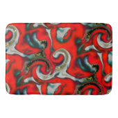 抽象芸術の混ぜ合わせ砂灰色の上の赤いグラデーションの汚れ バスマット (正面)