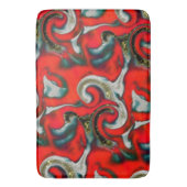 抽象芸術の混ぜ合わせ砂灰色の上の赤いグラデーションの汚れ バスマット (正面縦)