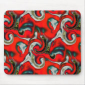 抽象芸術の混ぜ合わせ砂灰色の上の赤いグラデーションの汚れ マウスパッド (正面)
