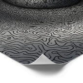 抽象芸術の渦巻き模様がモノクロデザインに ポスター (角)