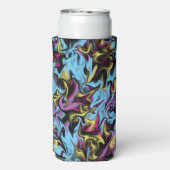 抽象芸術の渦巻き黒い黄色のピンクの青い紫 スリム缶クーラー (Seltzer裏面)